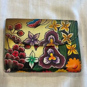 B0868 Original Prym Made In India Leather Boho Multicolor flower Wallet